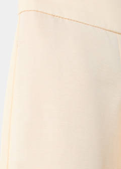 Straight pleat linen trousers — Ecru 8