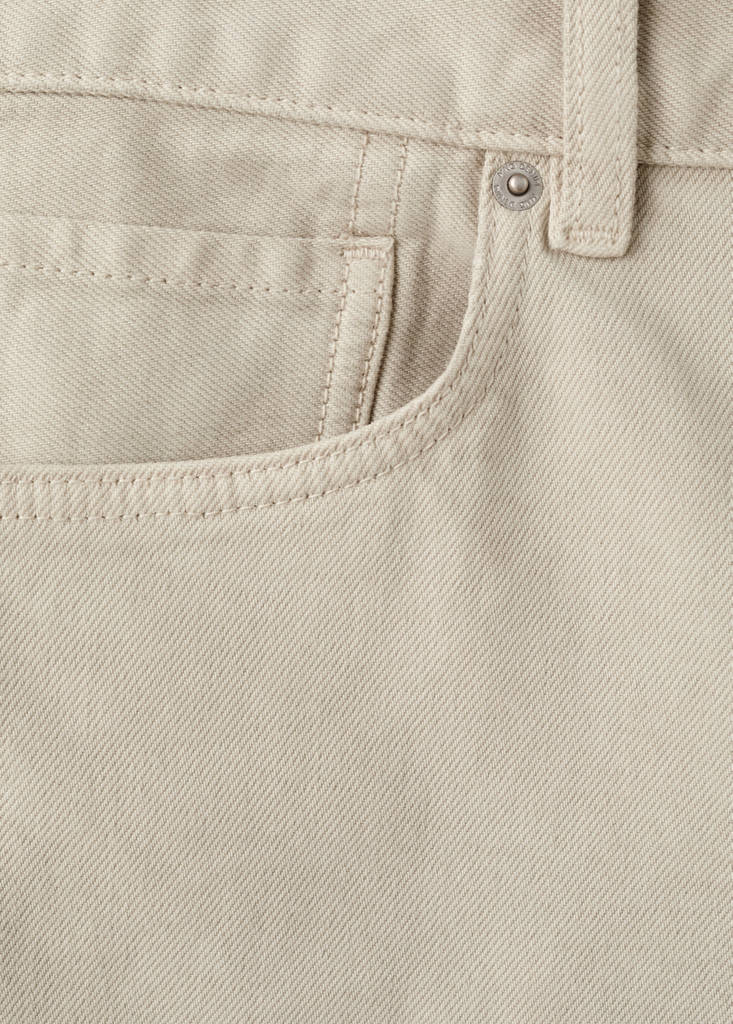 Slim-fit denim bermuda shorts — Beige