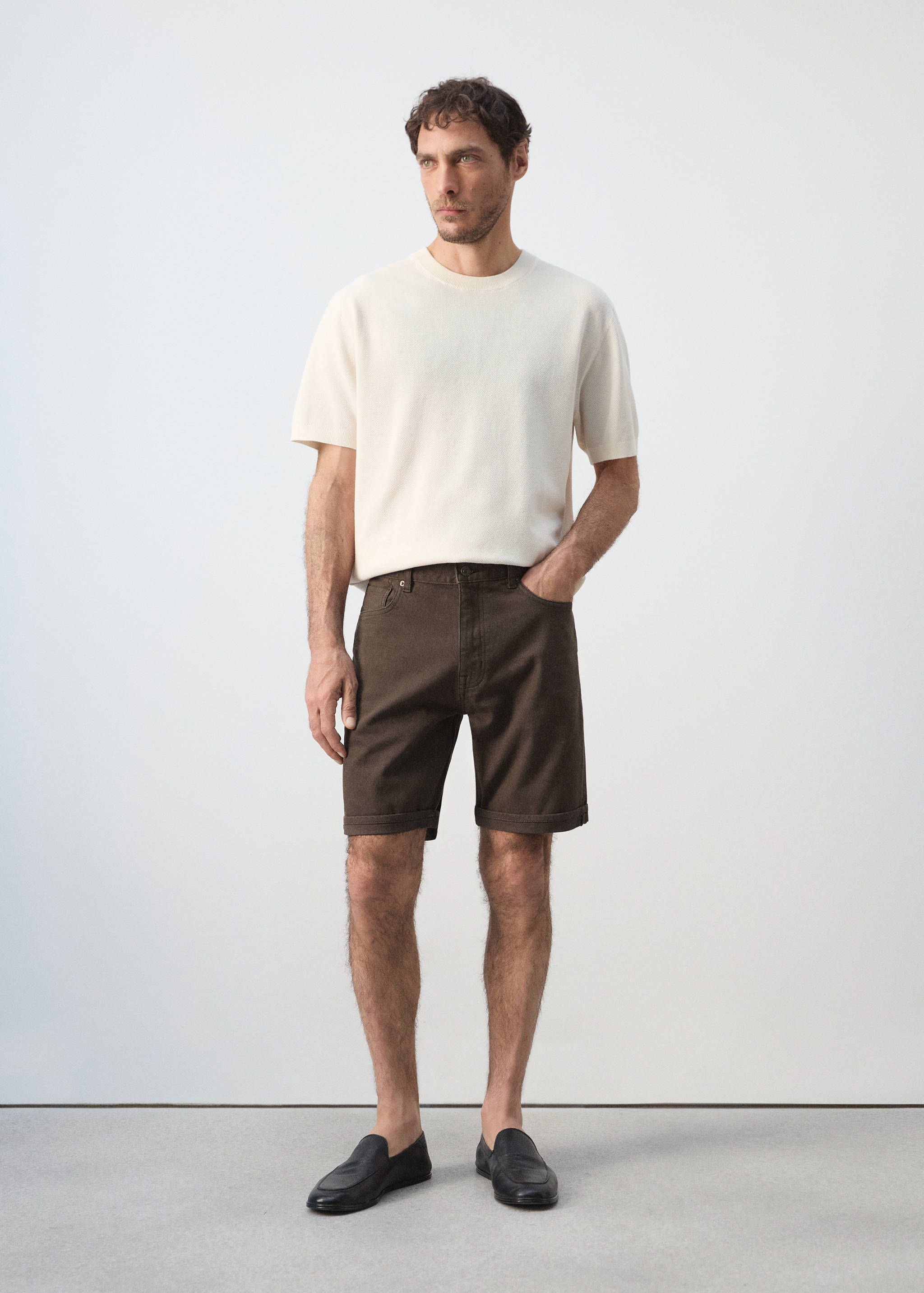 Džínové bermudy slim fit - Celkový náhled