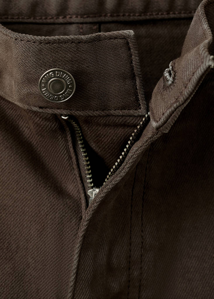 Slim-fit denim bermuda shorts — Chocolate