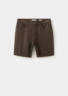 Slim-fit denim bermuda shorts — Chocolate 7