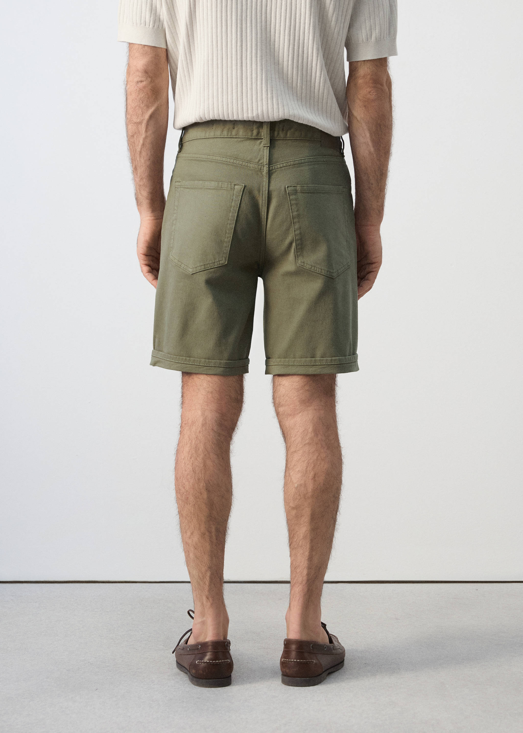 Slim-fit denim bermuda shorts - Reverse of the article