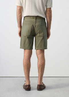 Slim-fit denim bermuda shorts — Khaki 3