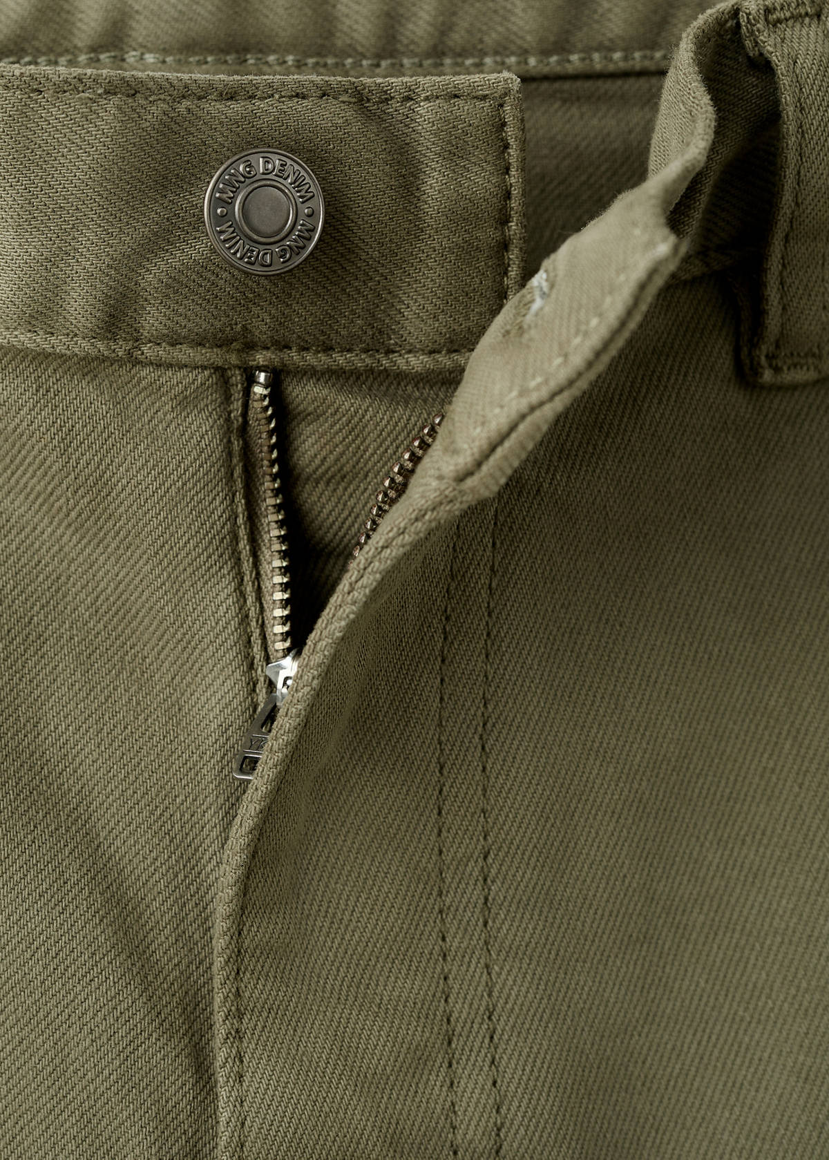 Slim-fit denim bermuda shorts — Khaki