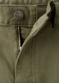 Slim-fit denim bermuda shorts — Khaki 9