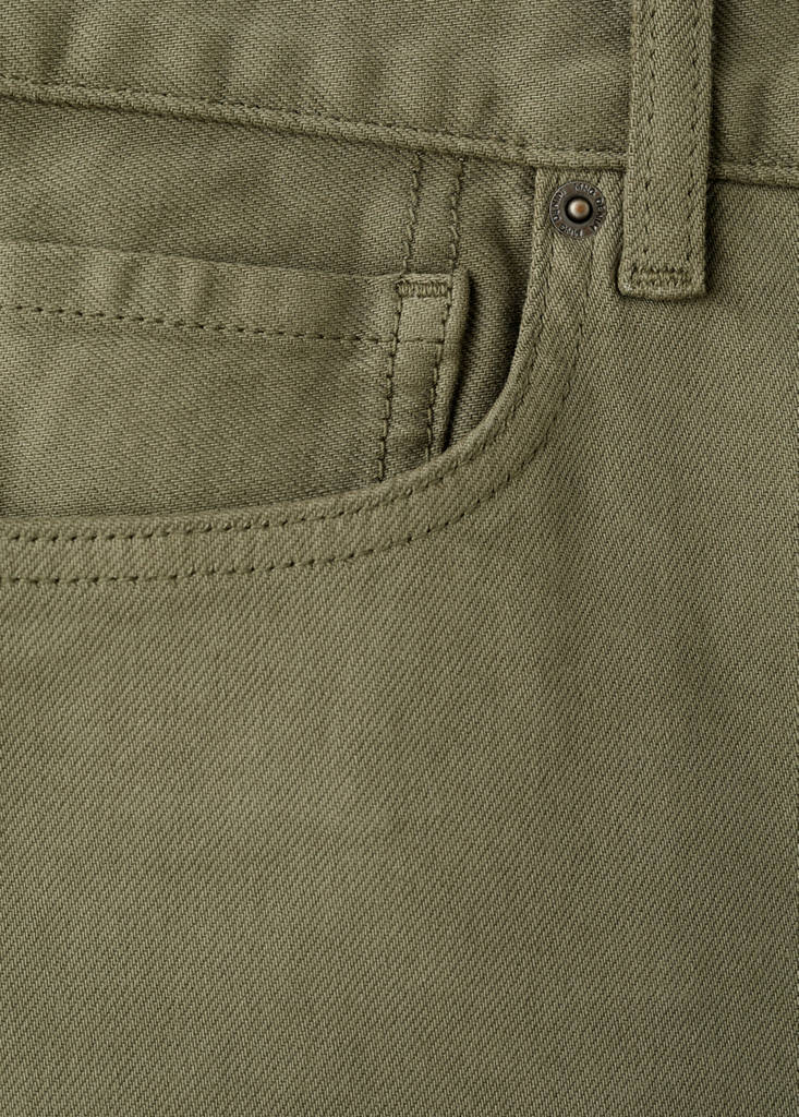 Slim-fit denim bermuda shorts — Khaki