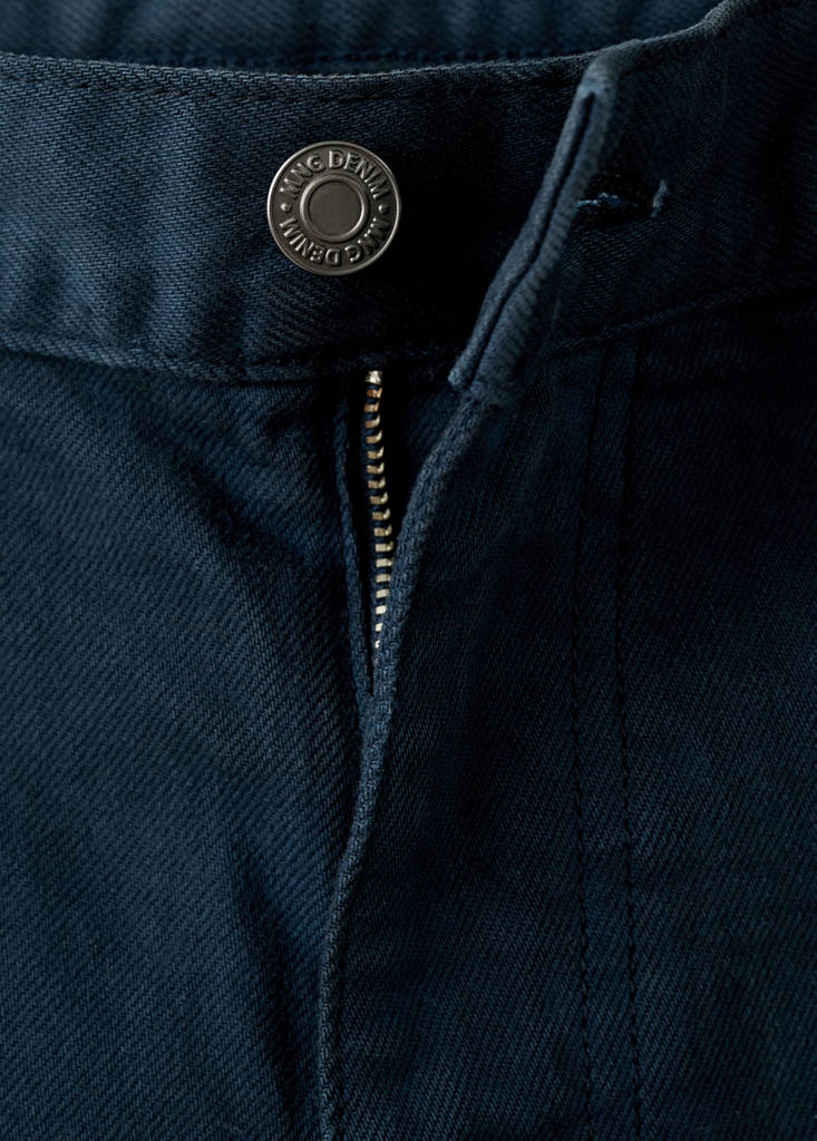 Slim-fit denim bermuda shorts — Navy
