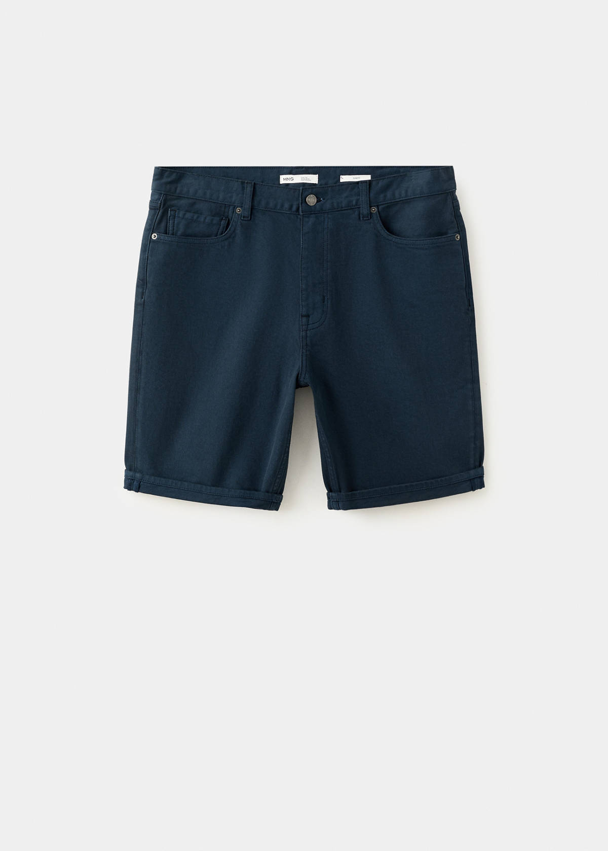 Slim-fit denim bermuda shorts — Navy