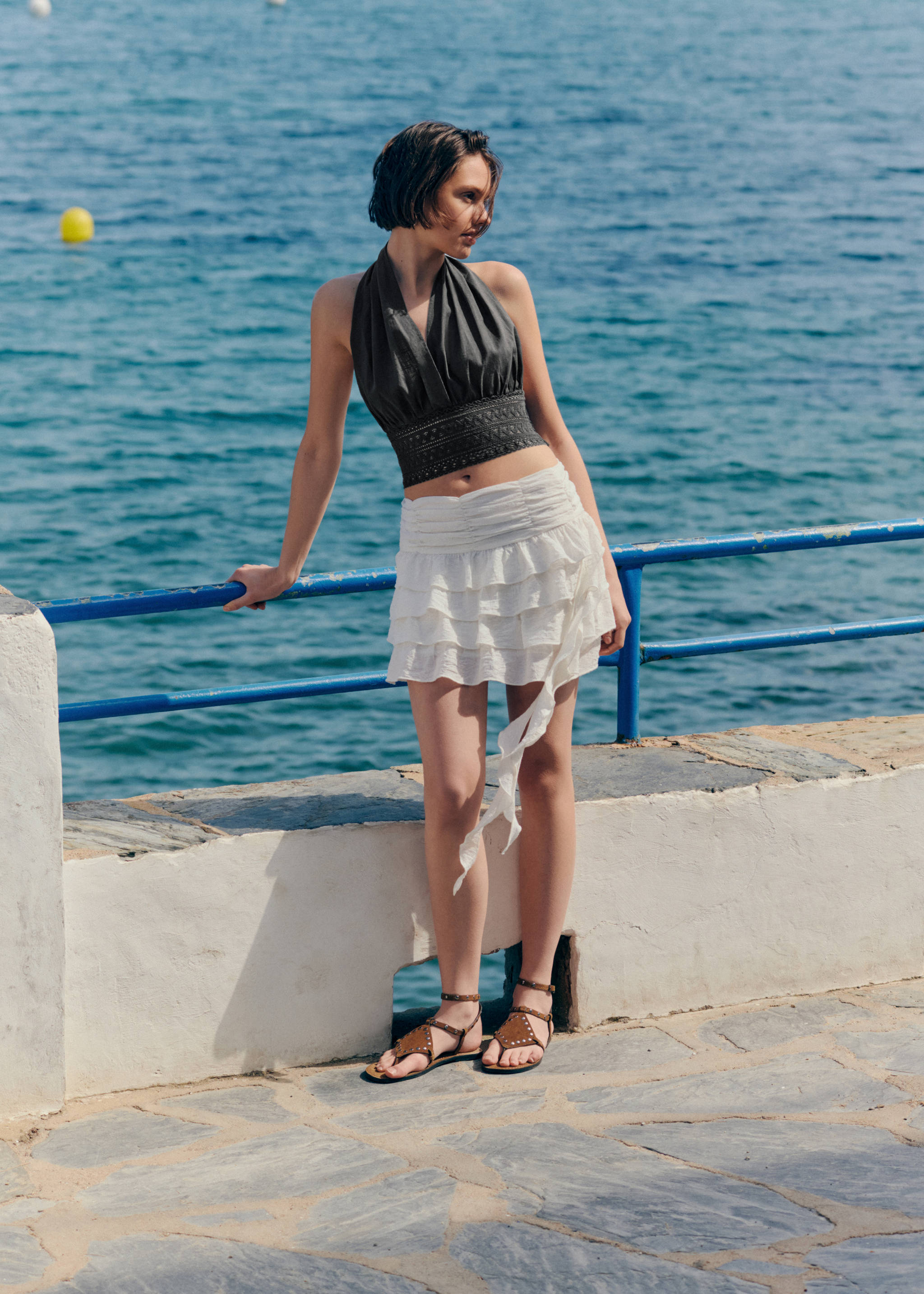Top crop halter detalles crochet - Plano general
