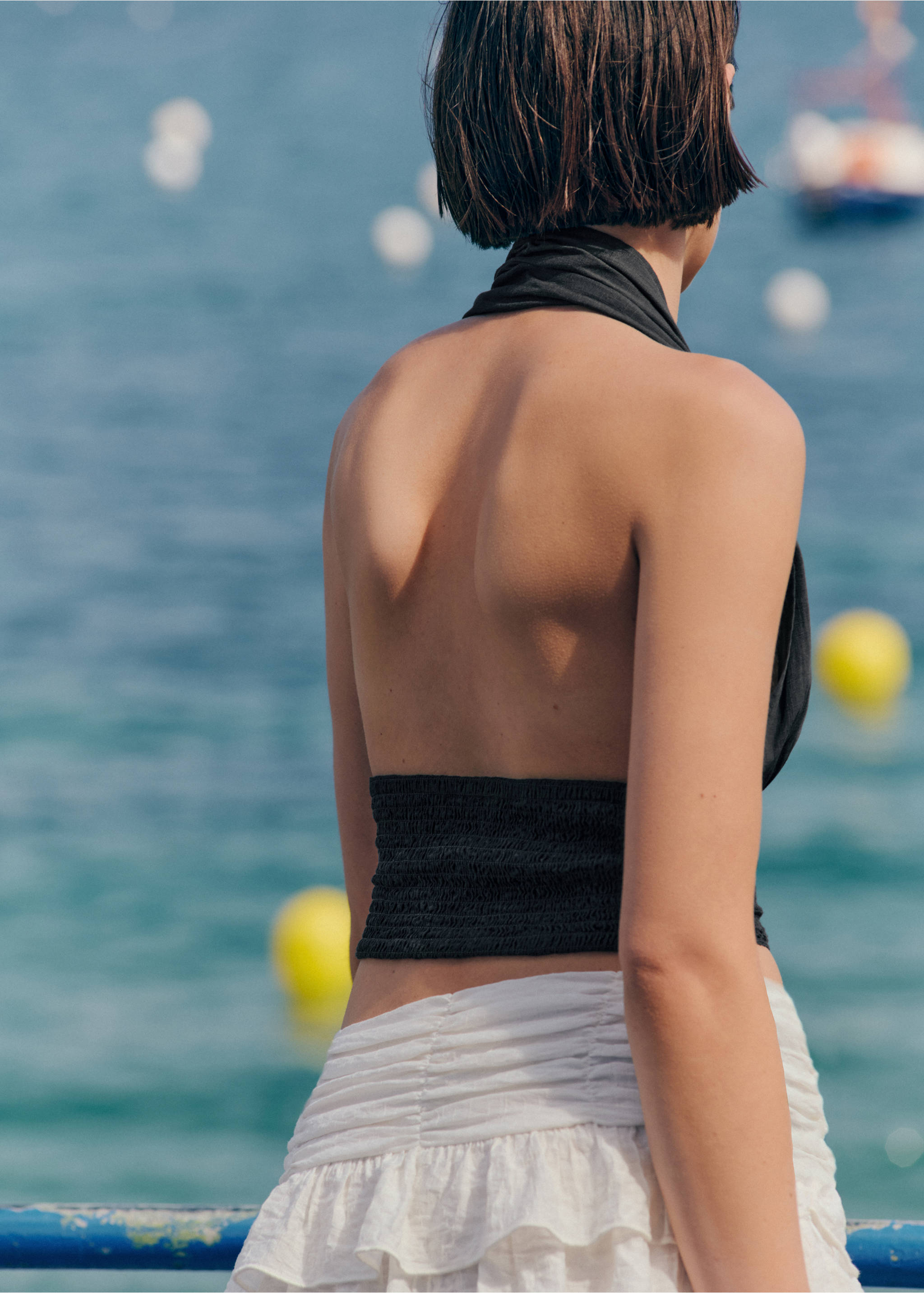 Top crop halter detalles crochet - Reverso del artículo, Gris antracita. Ref: 37071420-00.