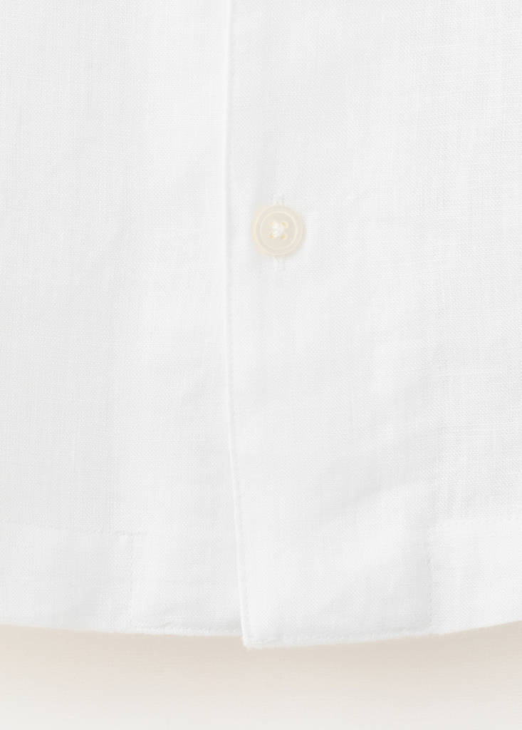Regular-fit 100% linen shirt — White