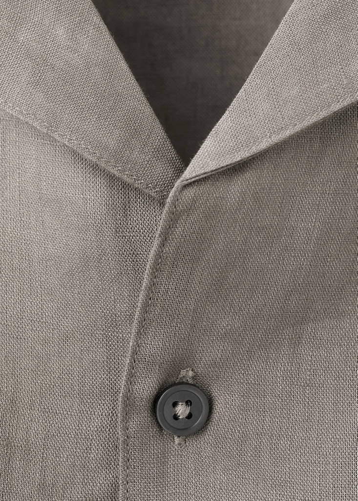 Regular-fit 100% linen shirt — Medium Brown