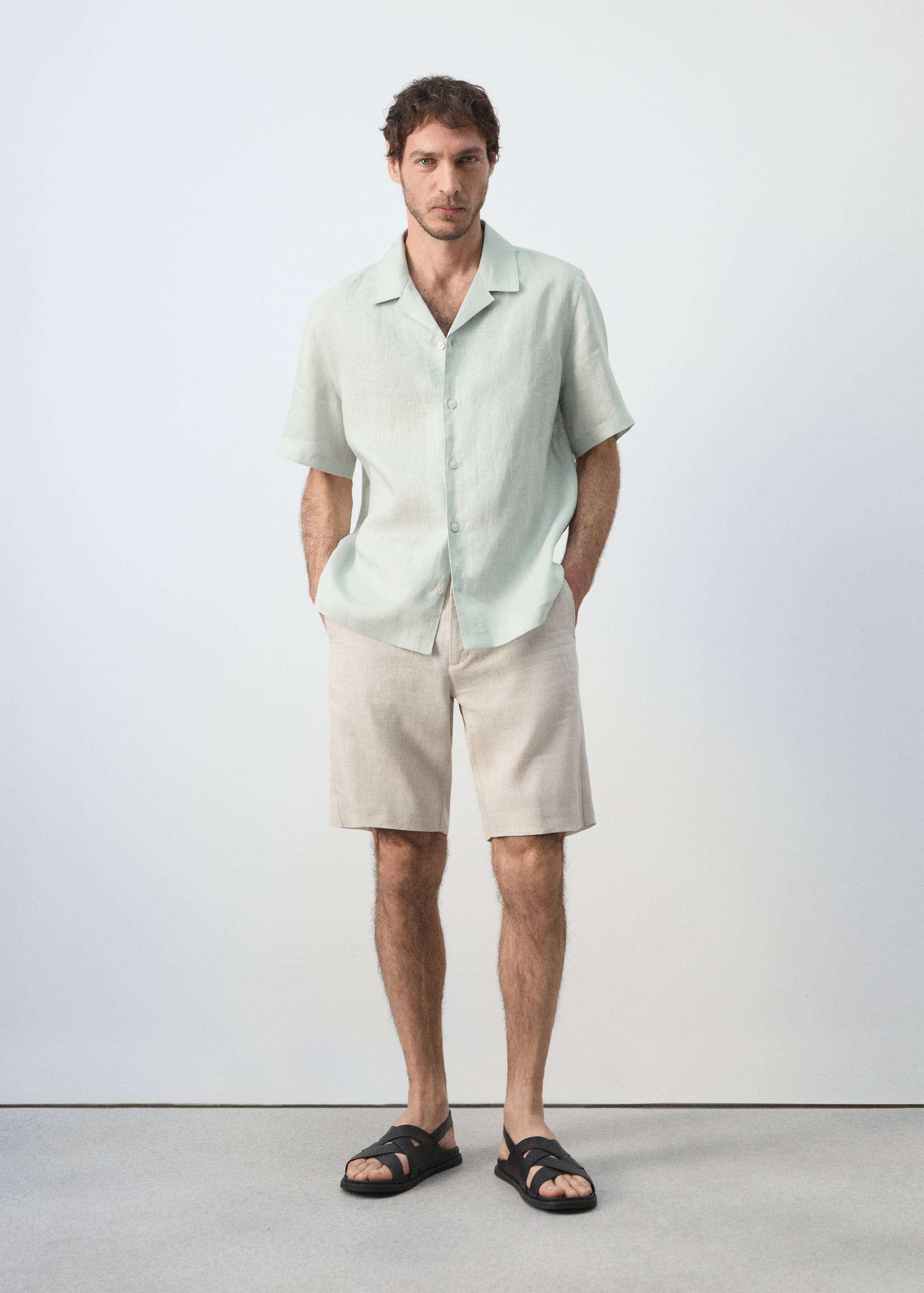 Chemise regular fit 100 % lin - Plan général