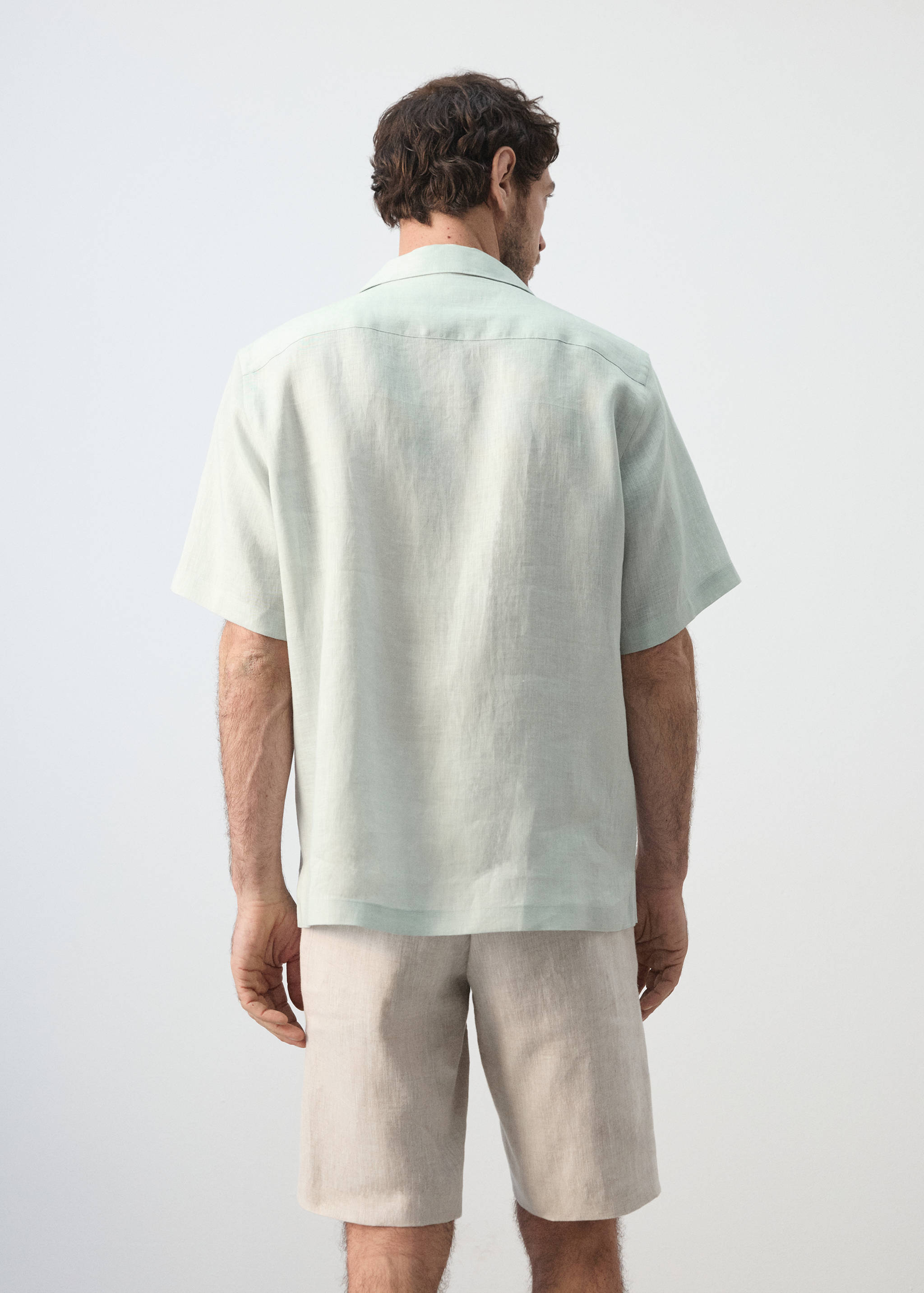 Regular-fit 100% linen shirt - Reverse of the article