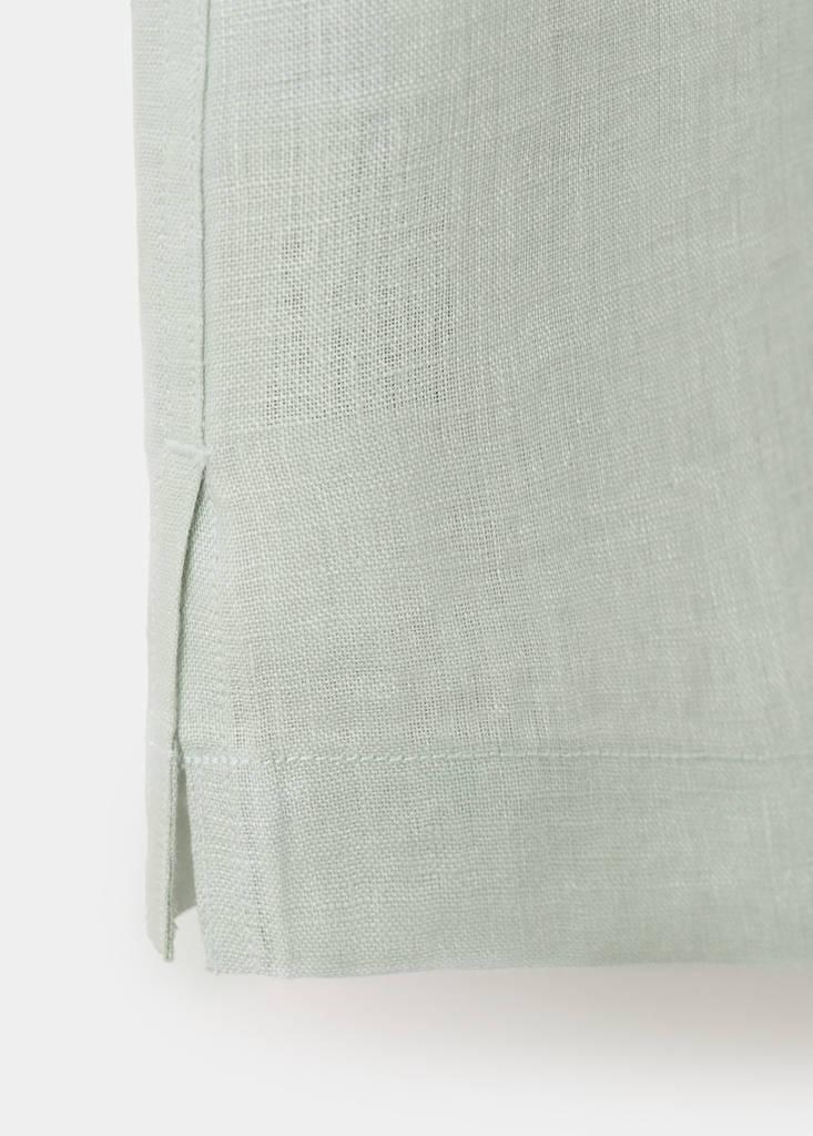 Regular-fit 100% linen shirt — Aqua Green