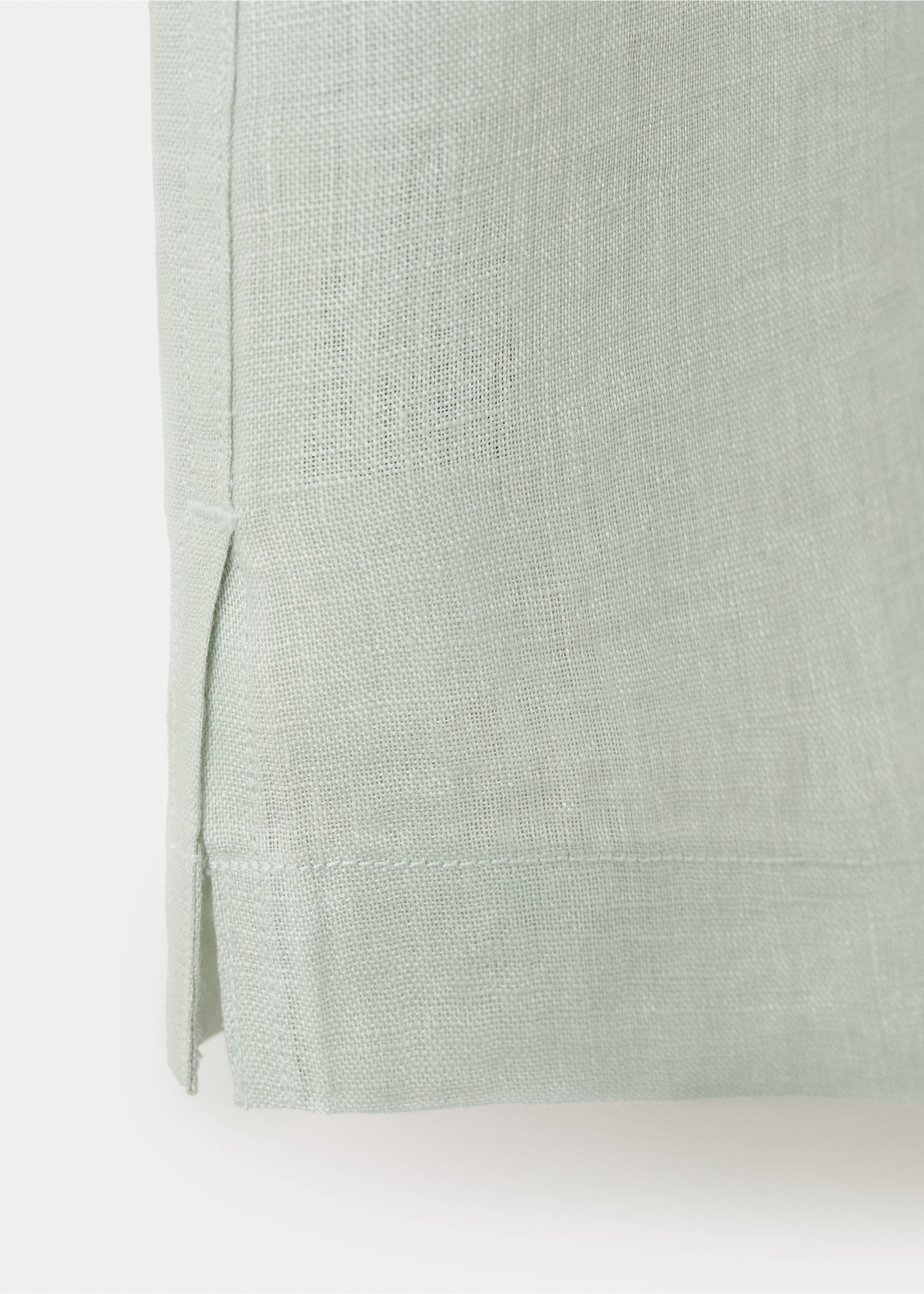 Regular-fit 100% linen shirt - Details of the article 0, Aqua Green. Ref: 37071421-00.