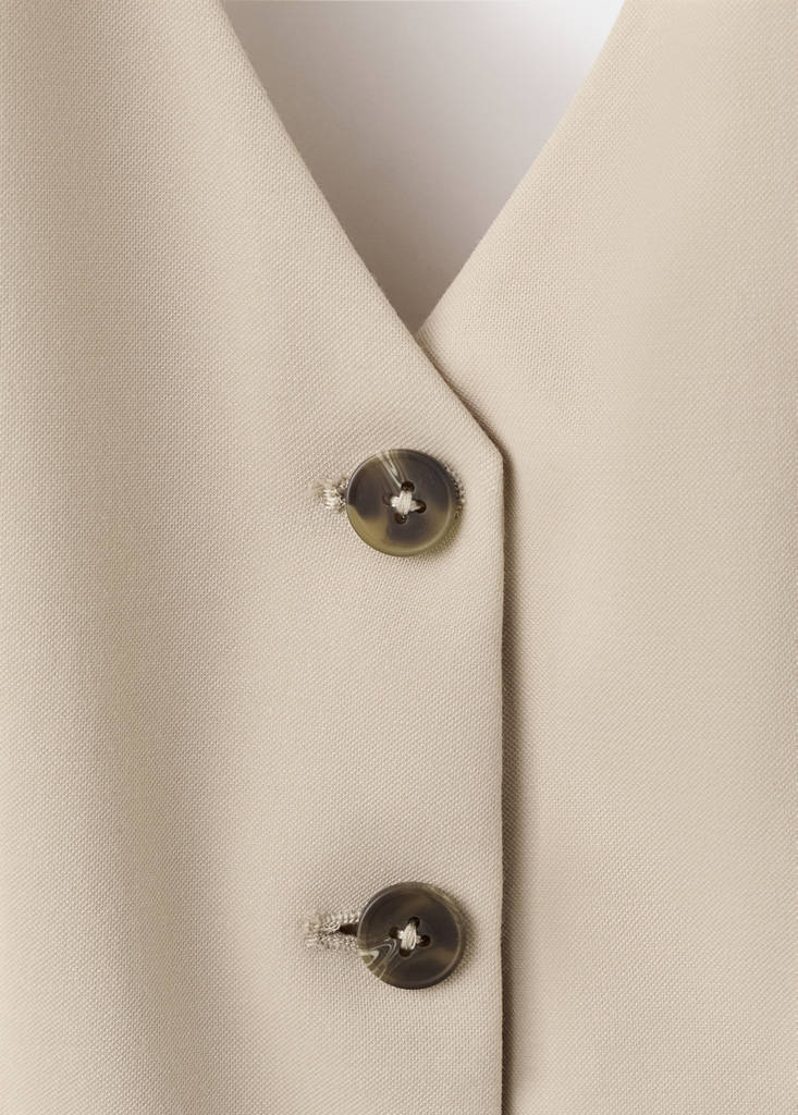 Halter-neck gilet with buttons — Sand