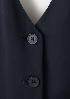 Halter-neck gilet with buttons — Navy 6