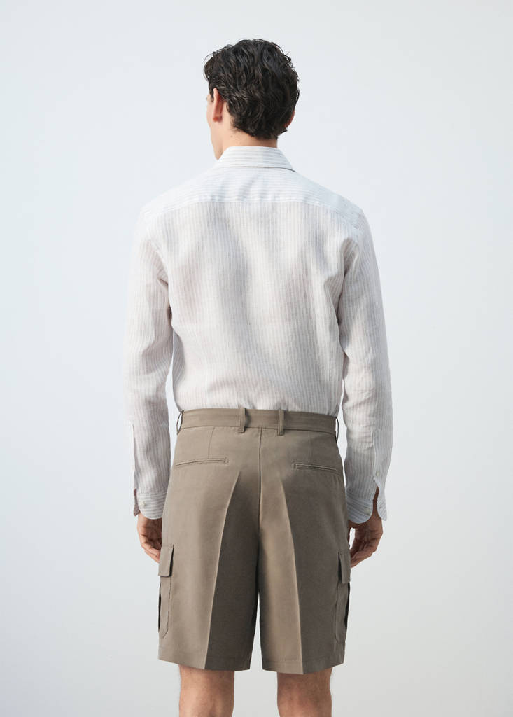 100% linen slim-fit shirt - thumbnail 3