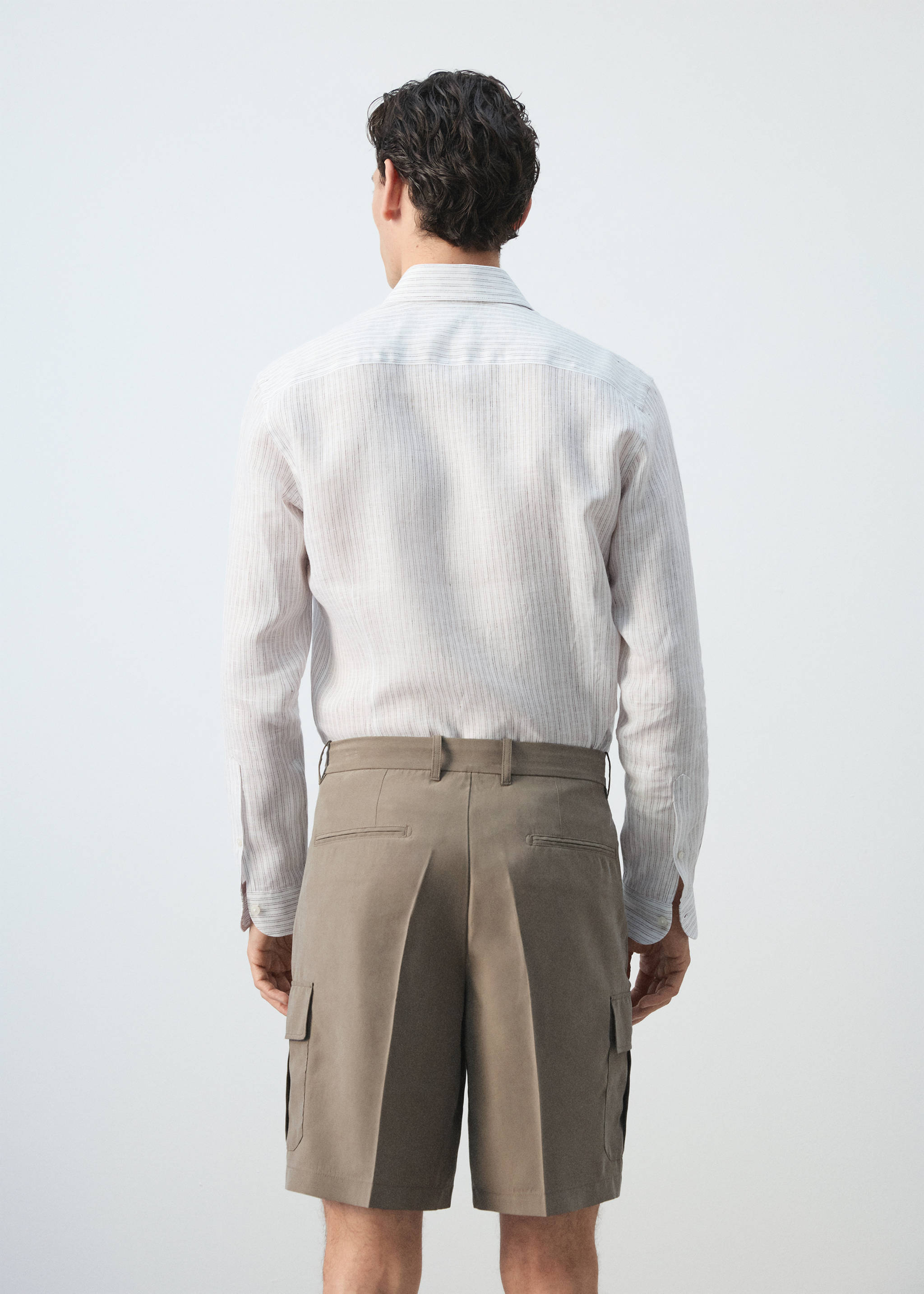 100% linnen slim-fit overhemd - Achterkant van het artikel