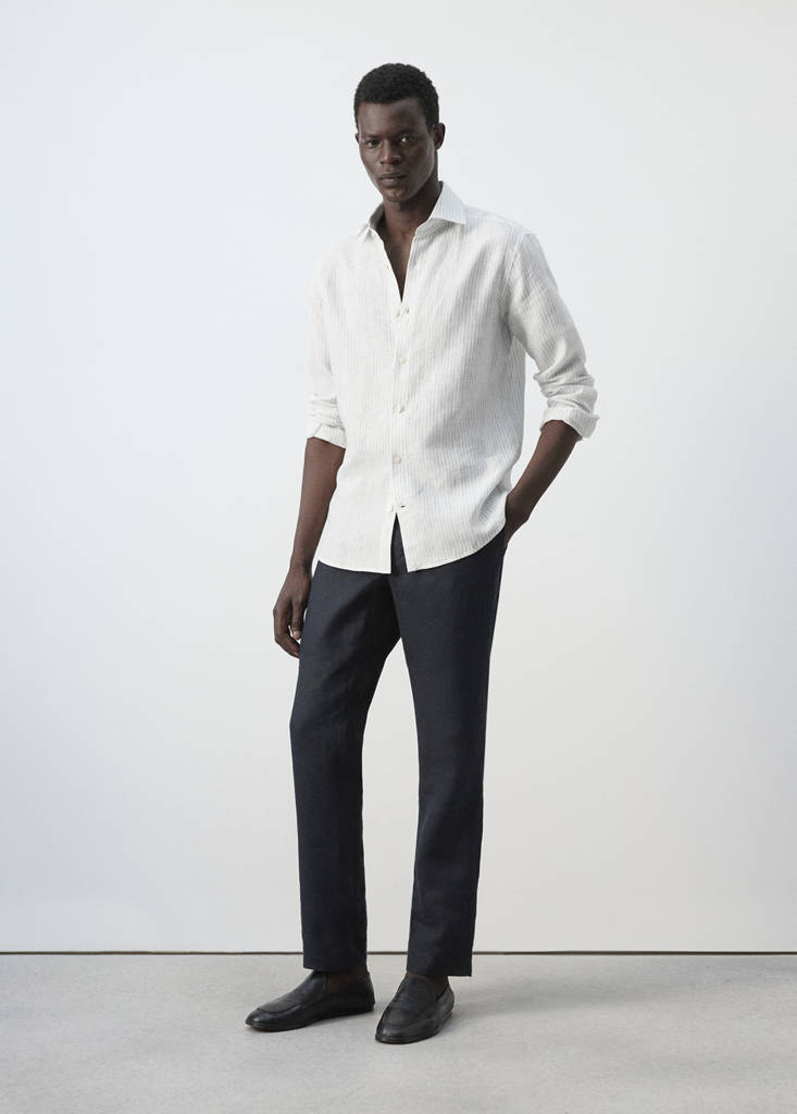 100% linen slim-fit shirt - thumbnail 8