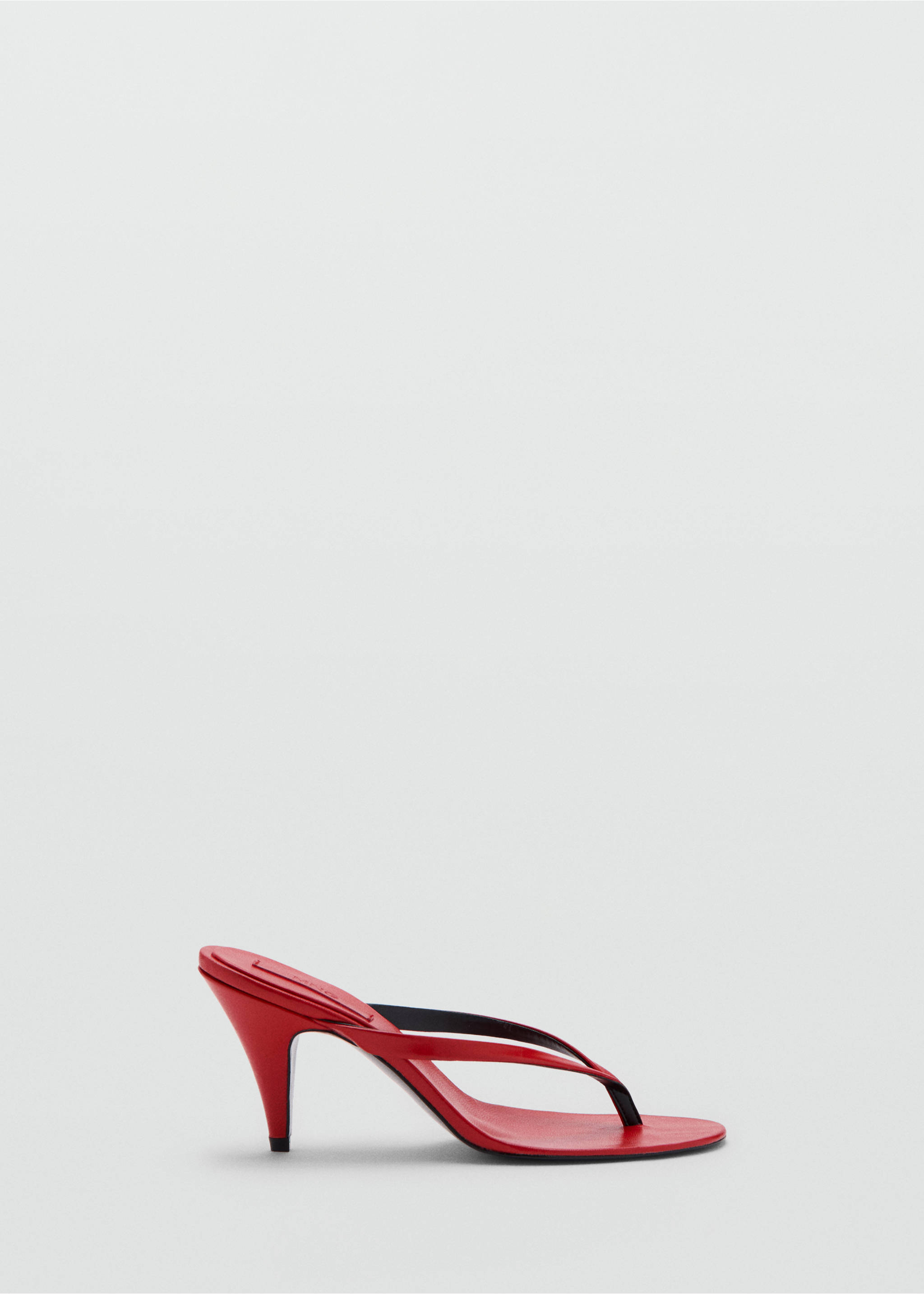 Funnel-heel leather sandal - Article without model, Red. Ref: 37071425-00.