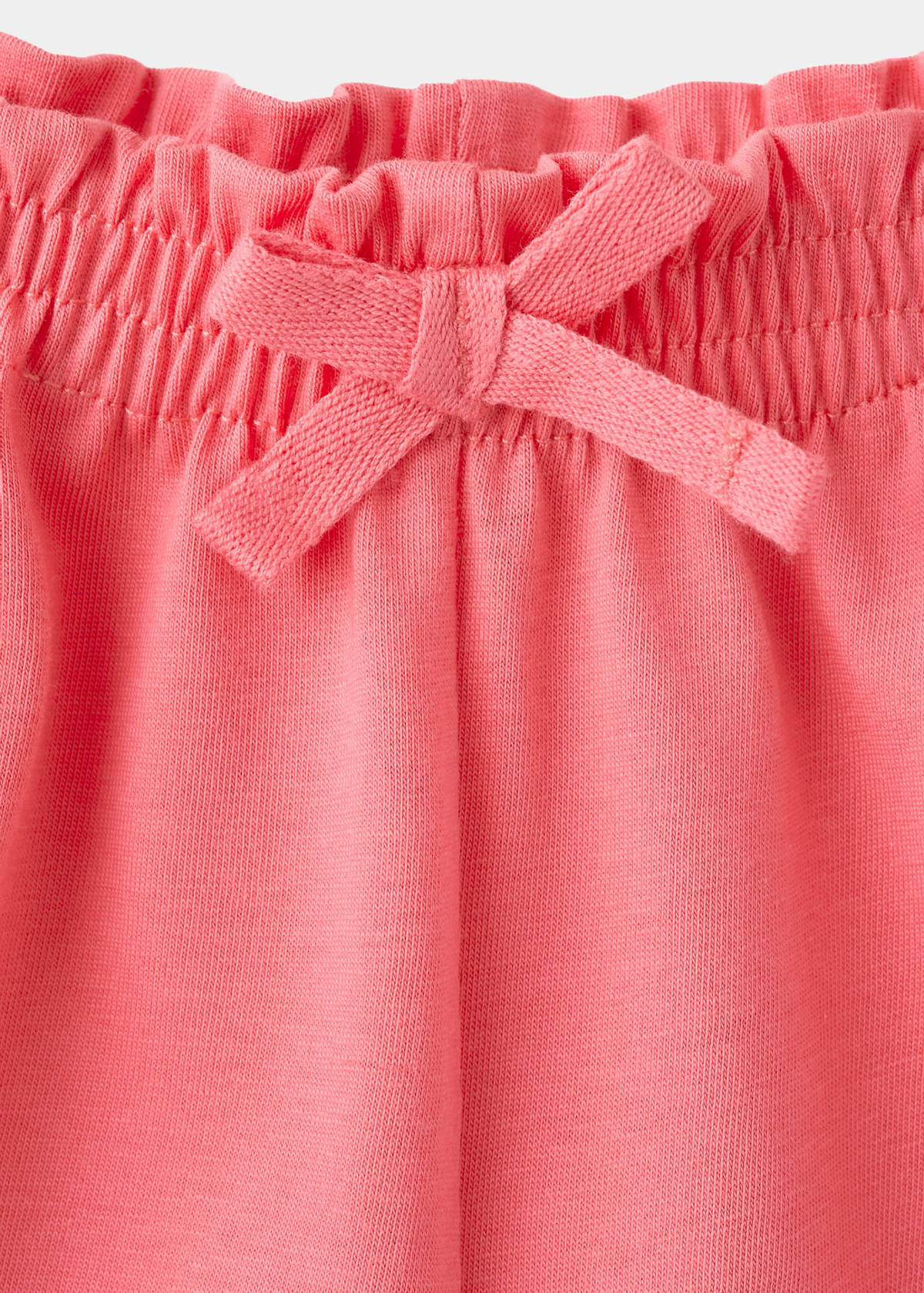 Cotton shorts with tie — Coral Red