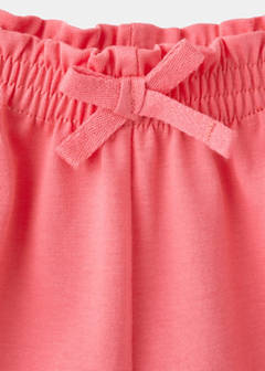 Cotton shorts with tie — Coral Red 4