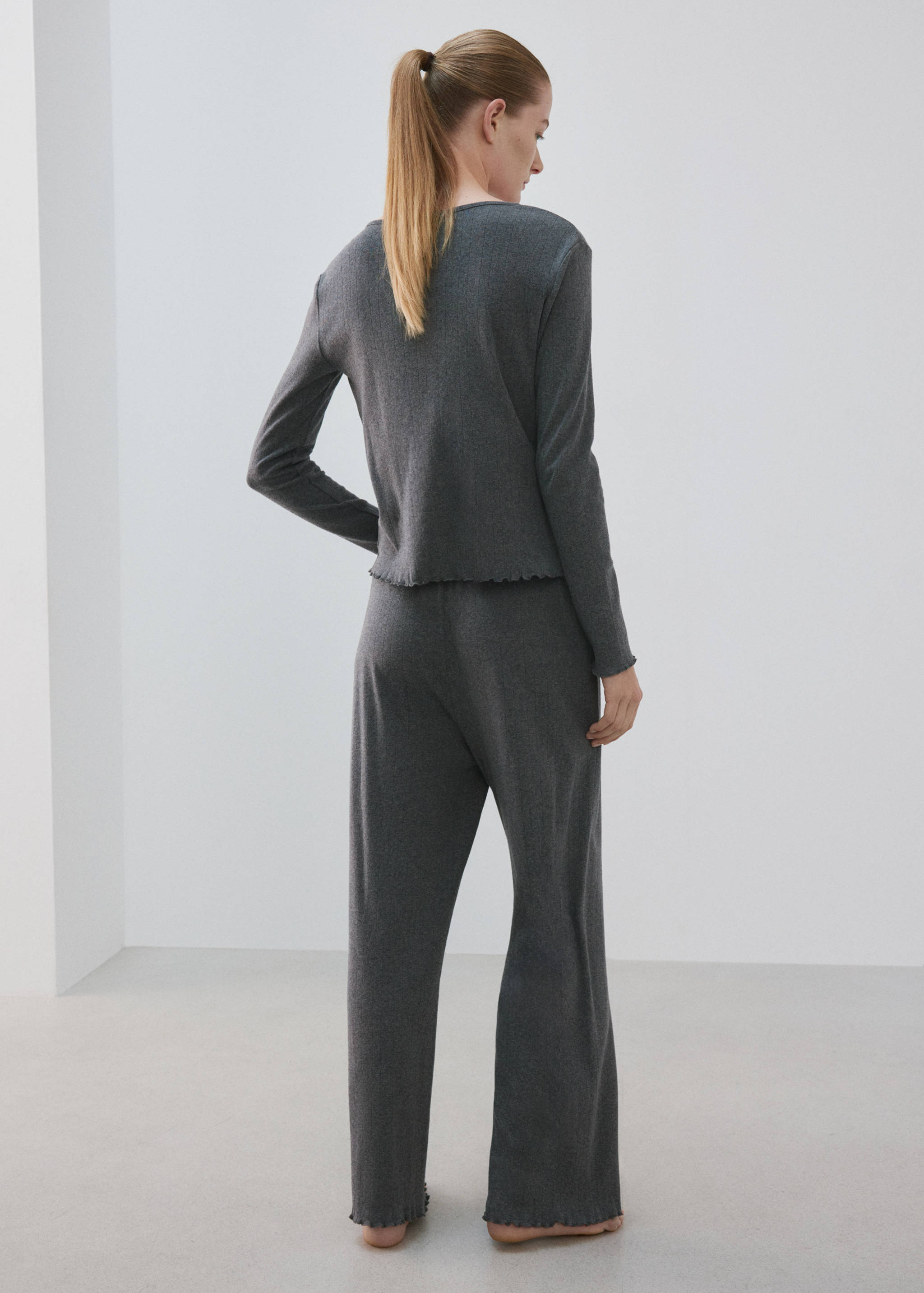 Pantalon de pyjama en coton ajouré - Verso de l’article