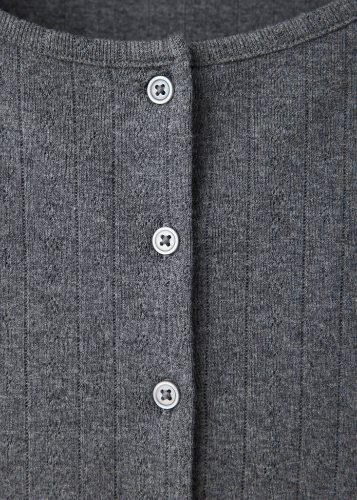 Open-knit cotton pyjama bottoms — Grey