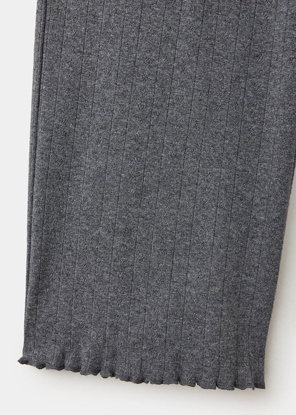 Open-knit cotton pyjama bottoms — Grey