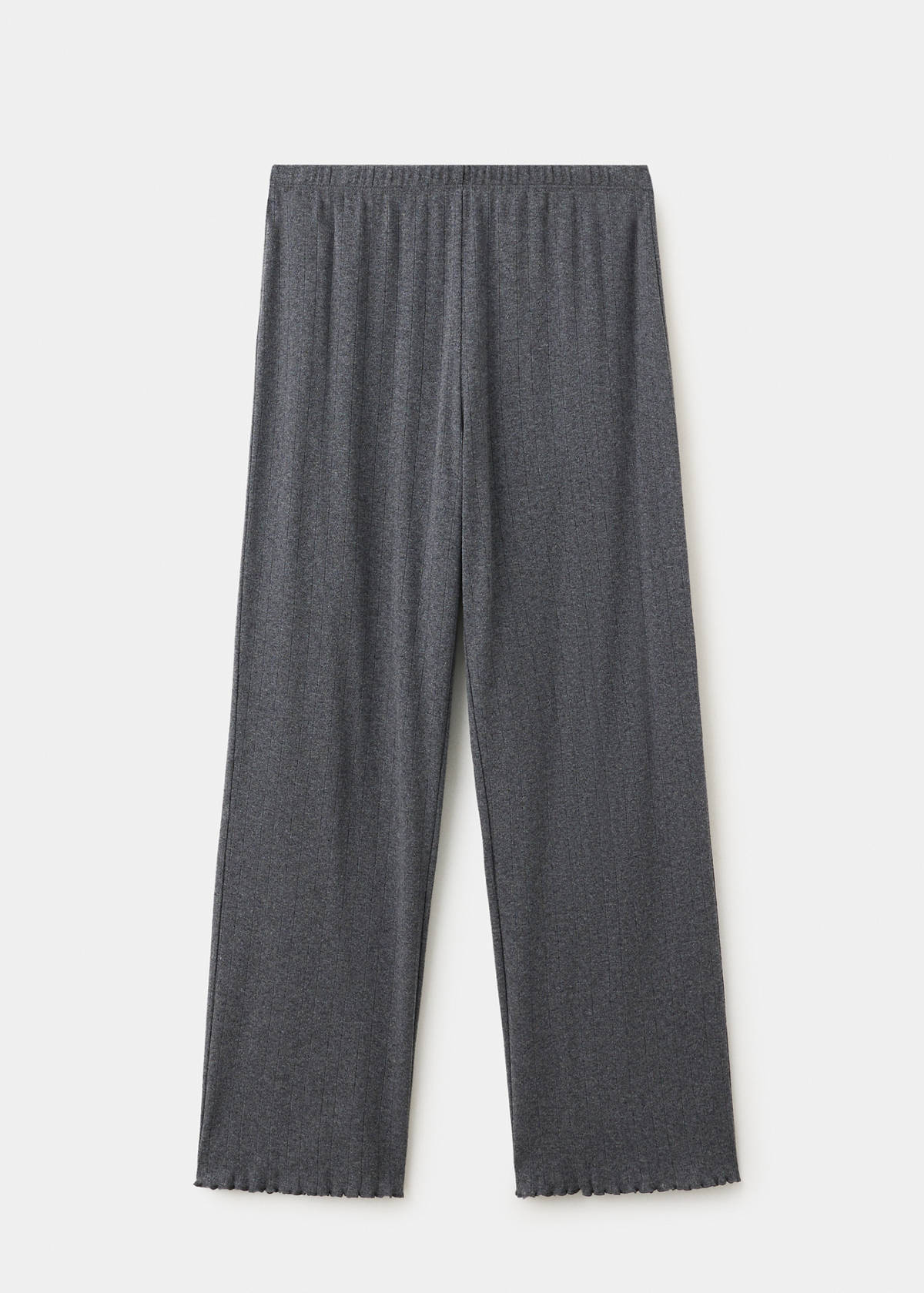 Open-knit cotton pyjama bottoms — Grey