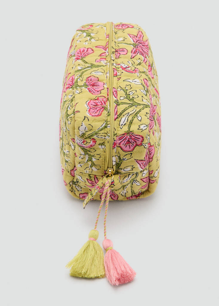 Floral-print cosmetic bag — Green