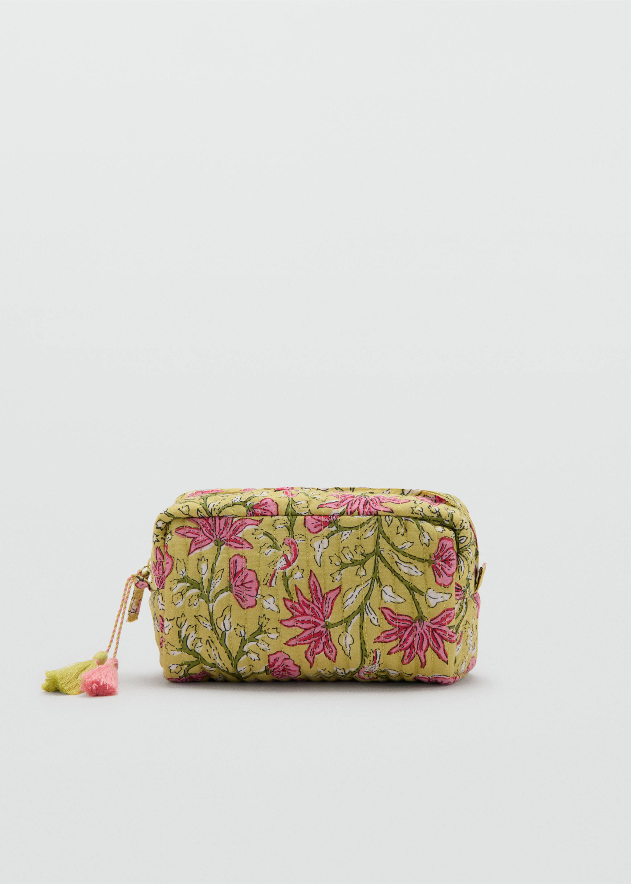 Floral-print cosmetic bag - Article without model, Green. Ref: 37071432-00.