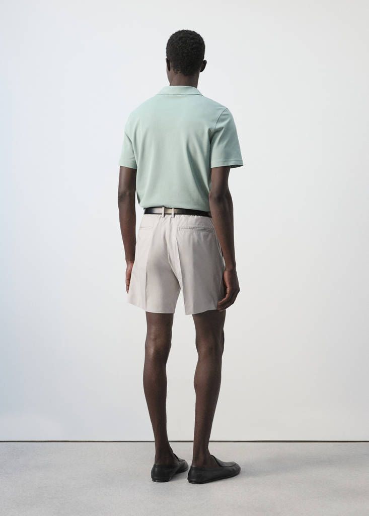 Slim fit cotton piqué blend polo — Emerald Green