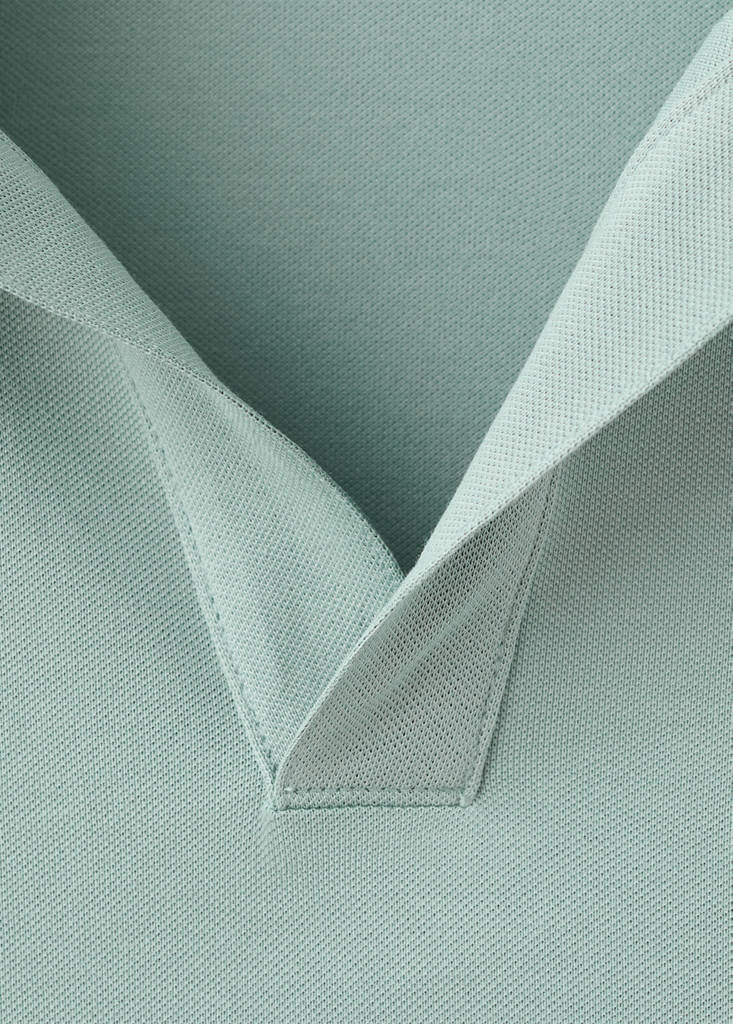 Slim fit cotton piqué blend polo — Emerald Green