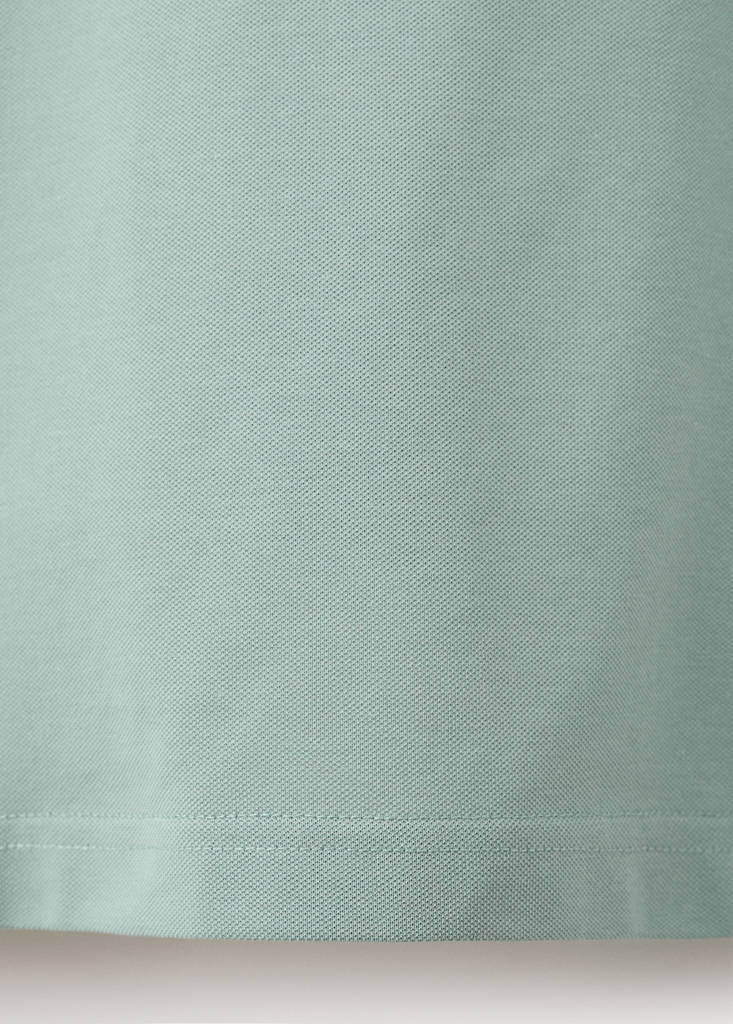 Slim fit cotton piqué blend polo — Emerald Green