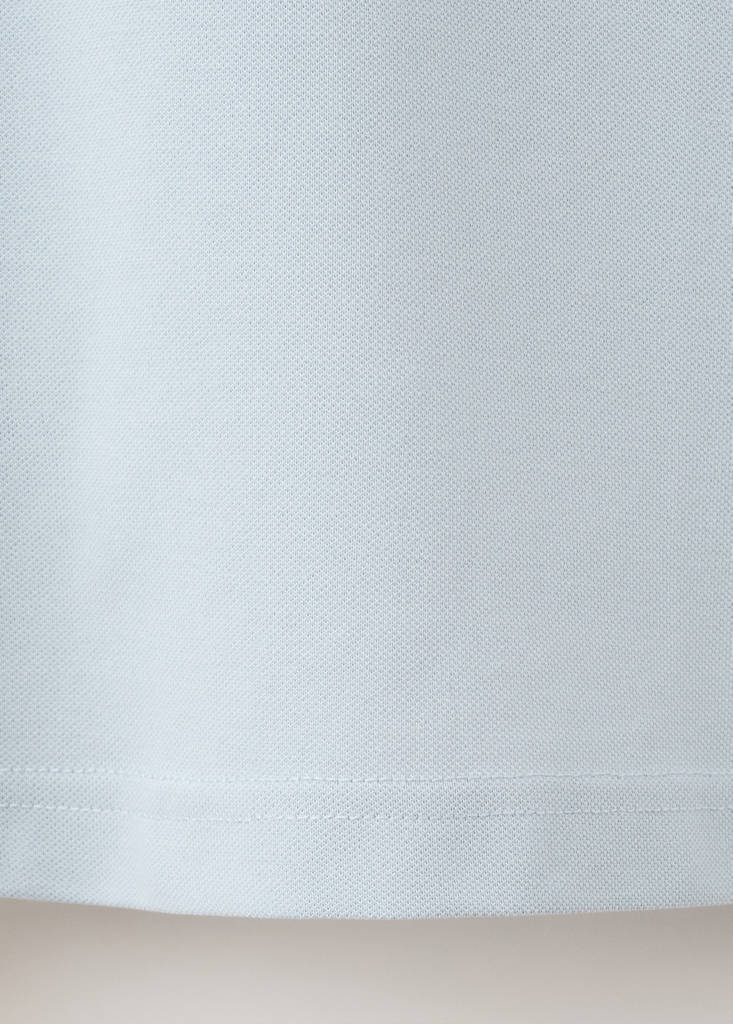 Slim fit cotton piqué blend polo — Sky Blue