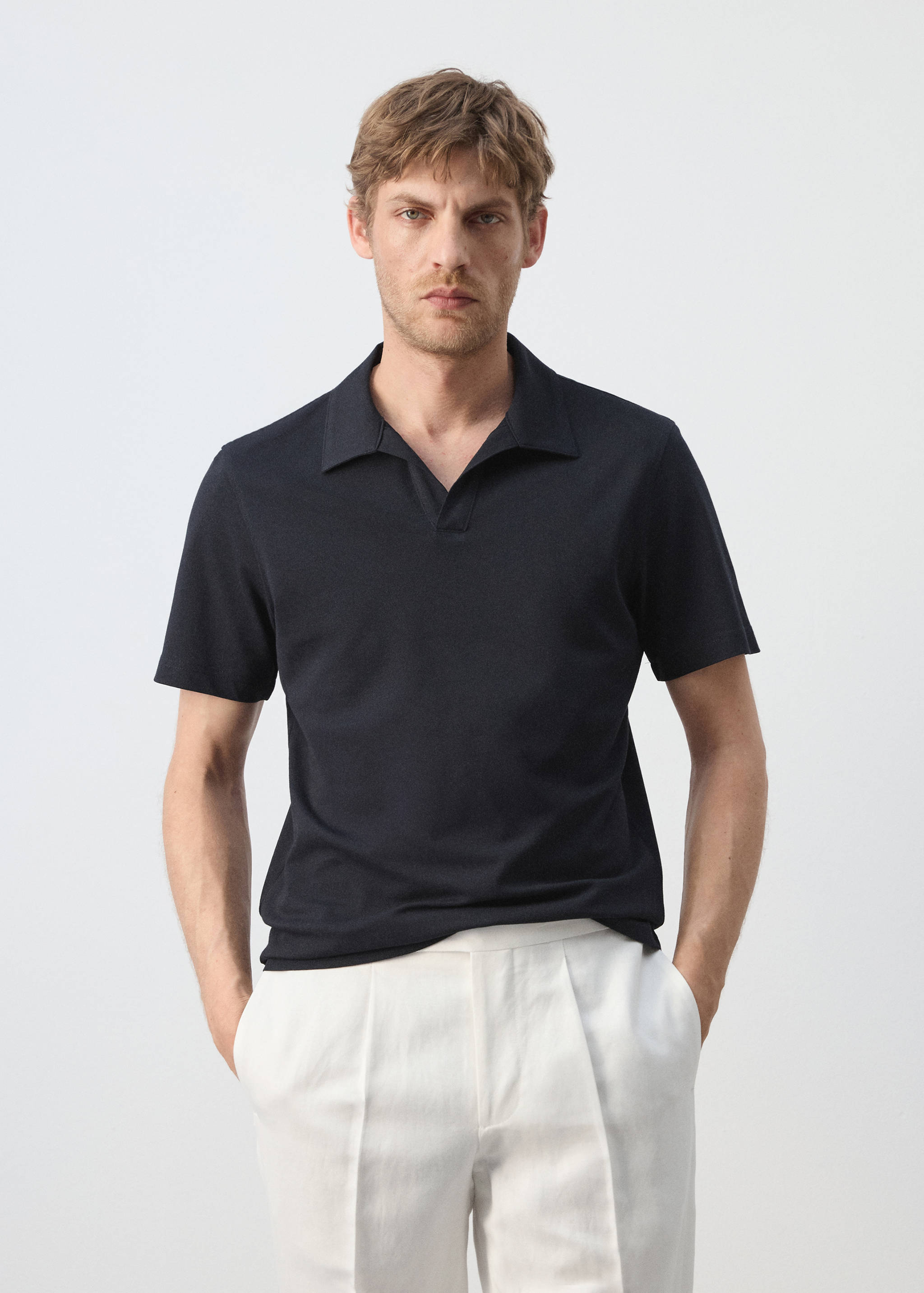 Polo piqué slim fit - Pla mig
