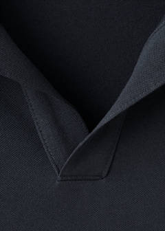 Slim fit cotton piqué blend polo — Navy 7
