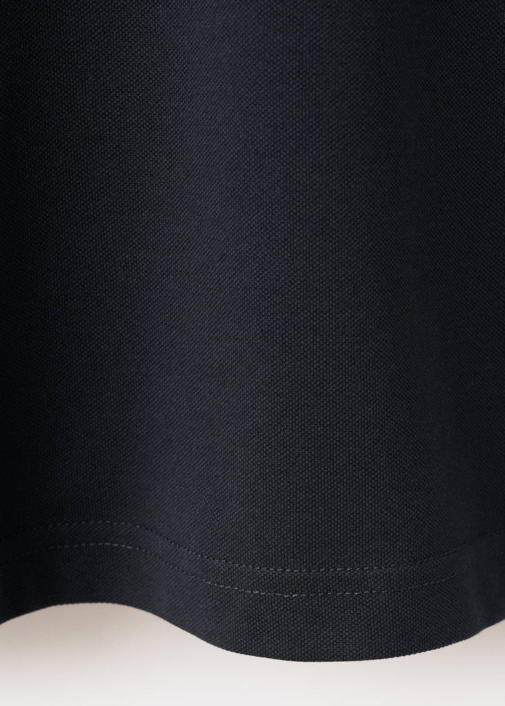 Slim fit cotton piqué blend polo — Navy