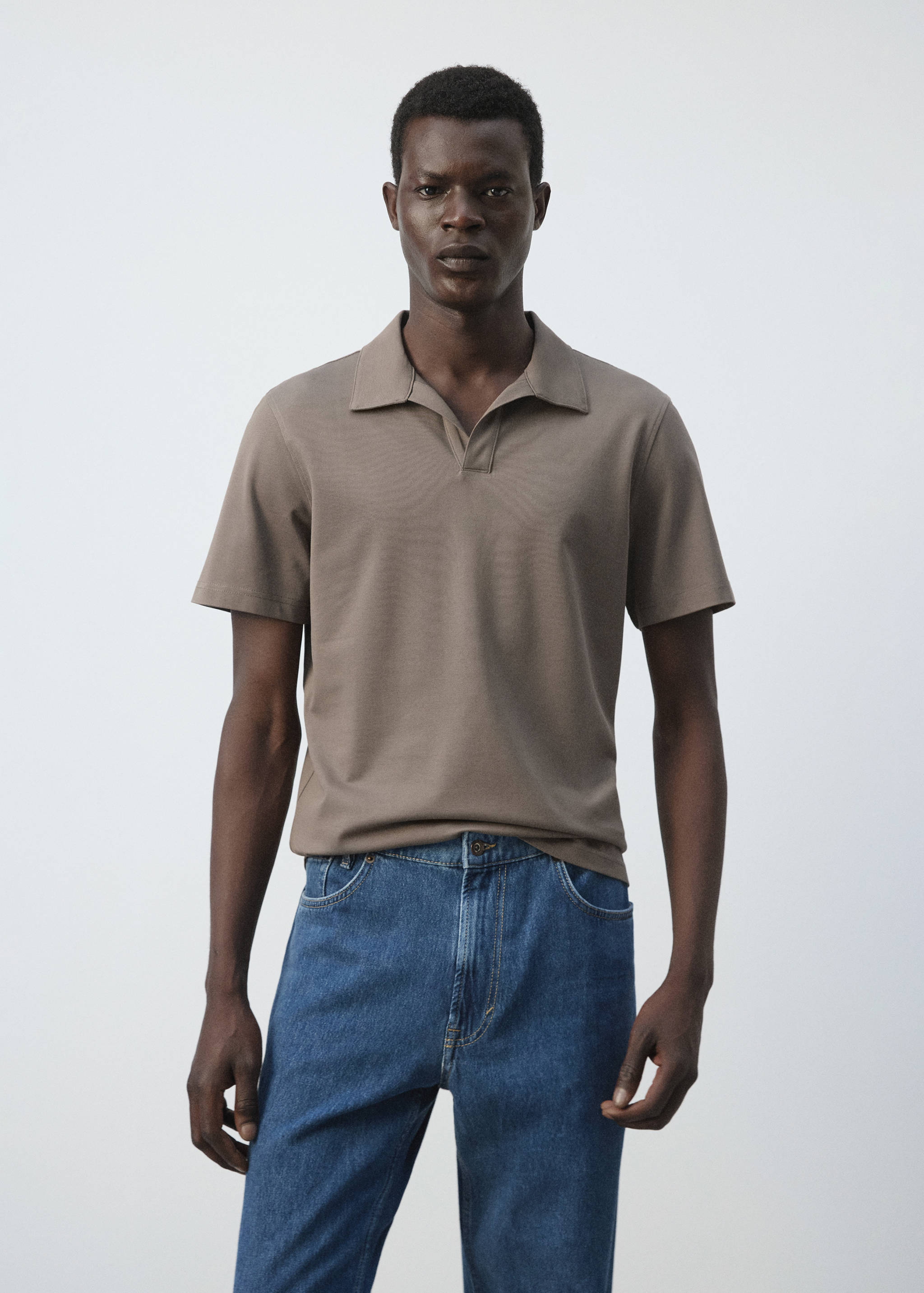 Polo piqué slim fit - Pla mig