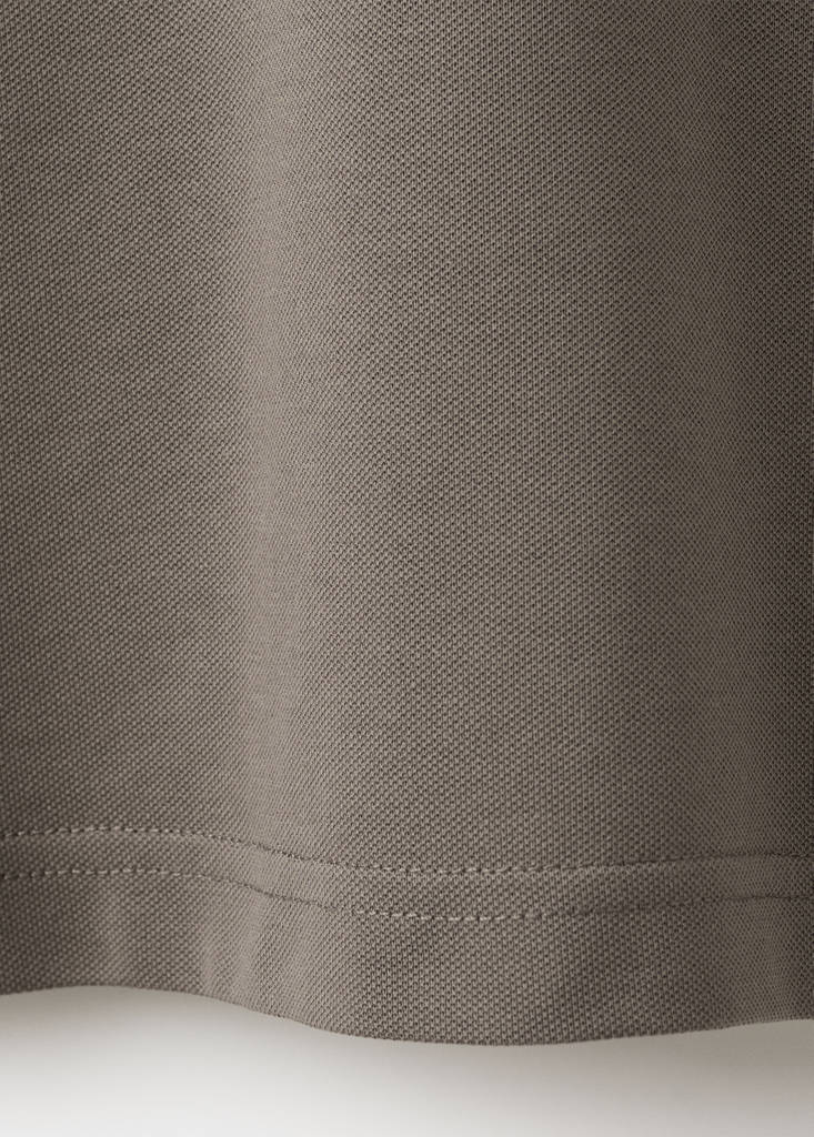 Slim fit cotton piqué blend polo — Mink Grey