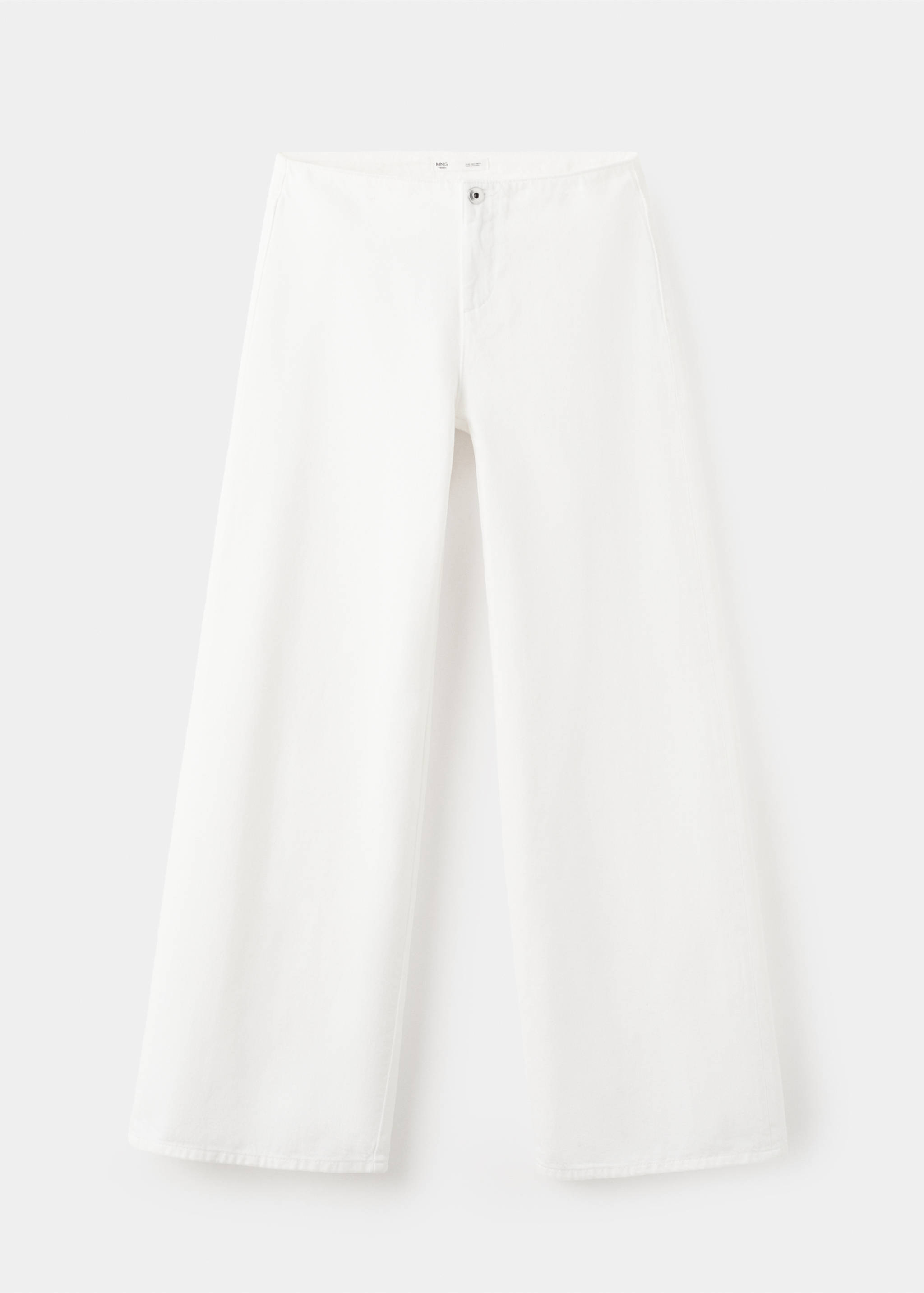 Calças de ganga de cintura baixa e perna larga - Artigo sem modelo, Branco-pérola. Ref: 37071434-00.