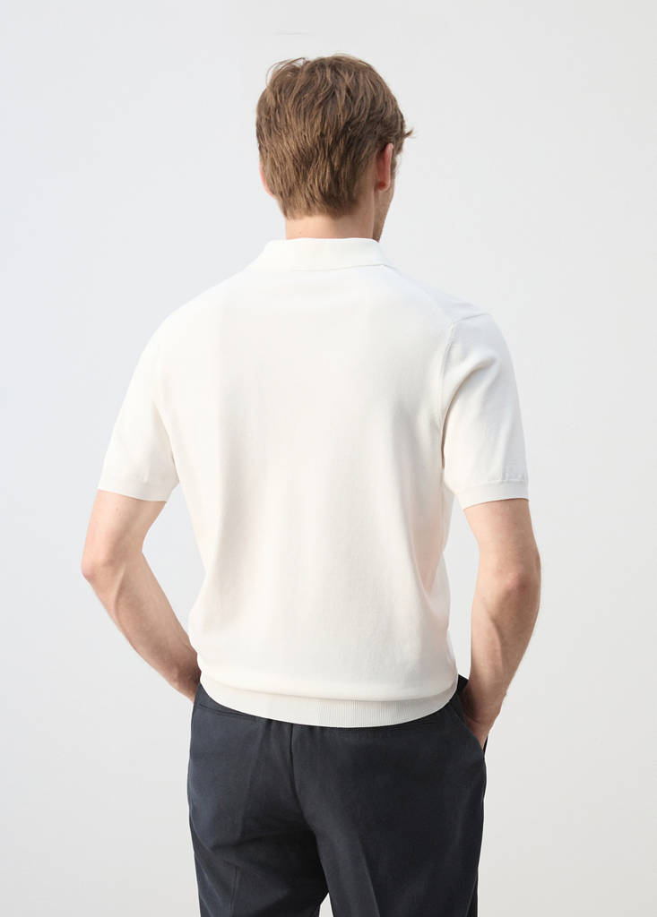 Knitted polo shirt with zip — Off White