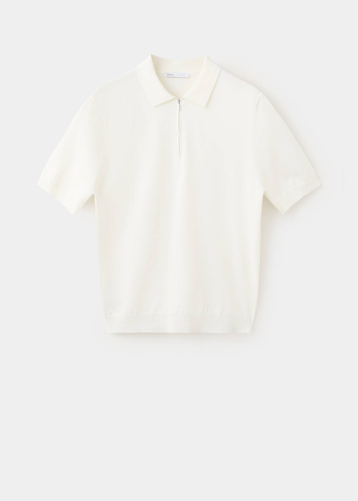 Knitted polo shirt with zip — Off White