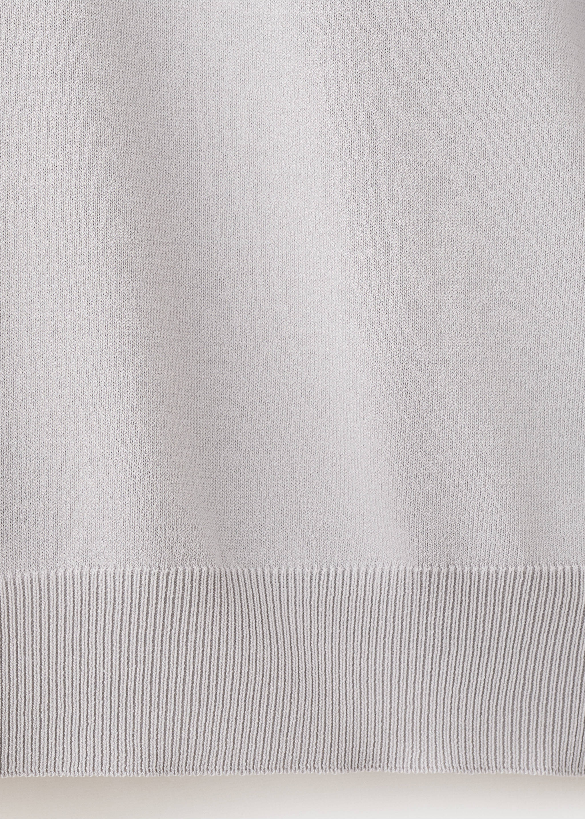 Knitted polo shirt with zip - Details of the article 0, Ice Grey. Ref: 37071436-00.