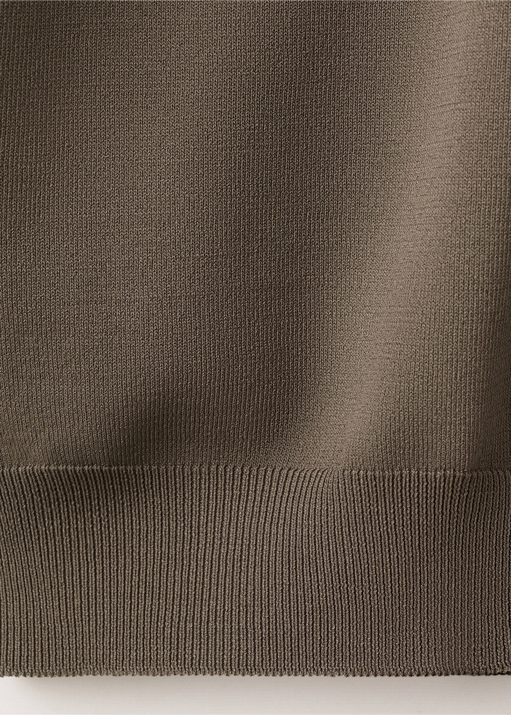 Knitted polo shirt with zip - Details of the article 0, Medium Brown. Ref: 37071436-00.
