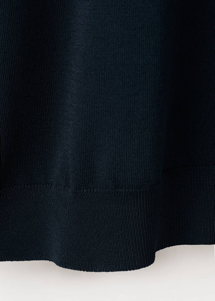 Knitted polo shirt with zip — Navy