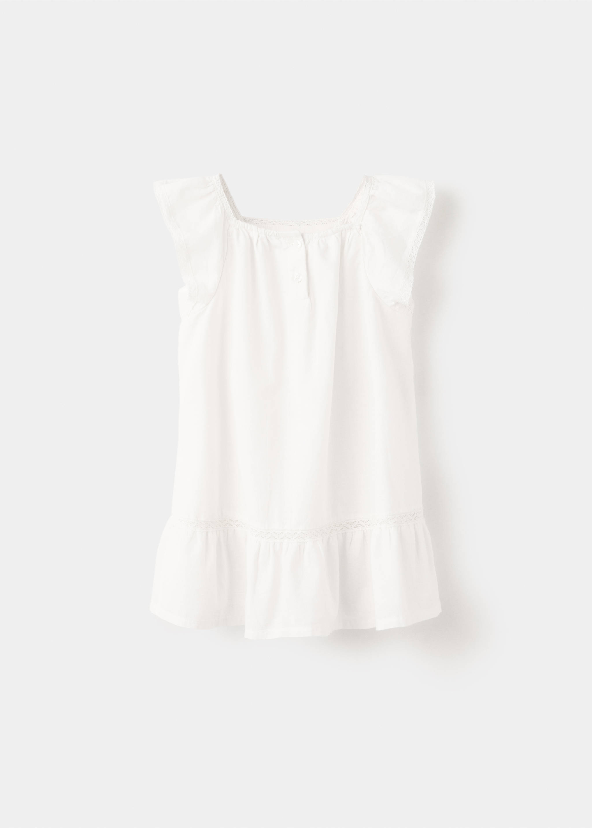 Cotton dress with bead embellishment - Reverse of the article, Off White. Ref: 37071437-00.